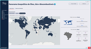 Tela com mapa do Brasil, linhas de transmissão e outros projetos de energia
