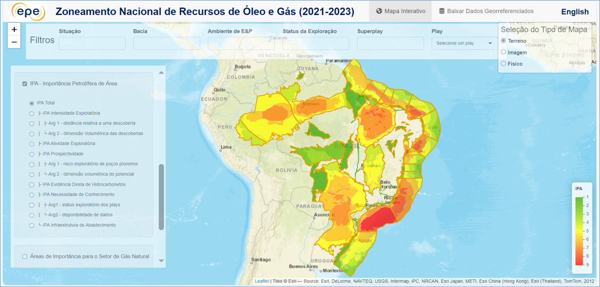 Tela com mapa do Brasil, linhas de transmissão e outros projetos de energia