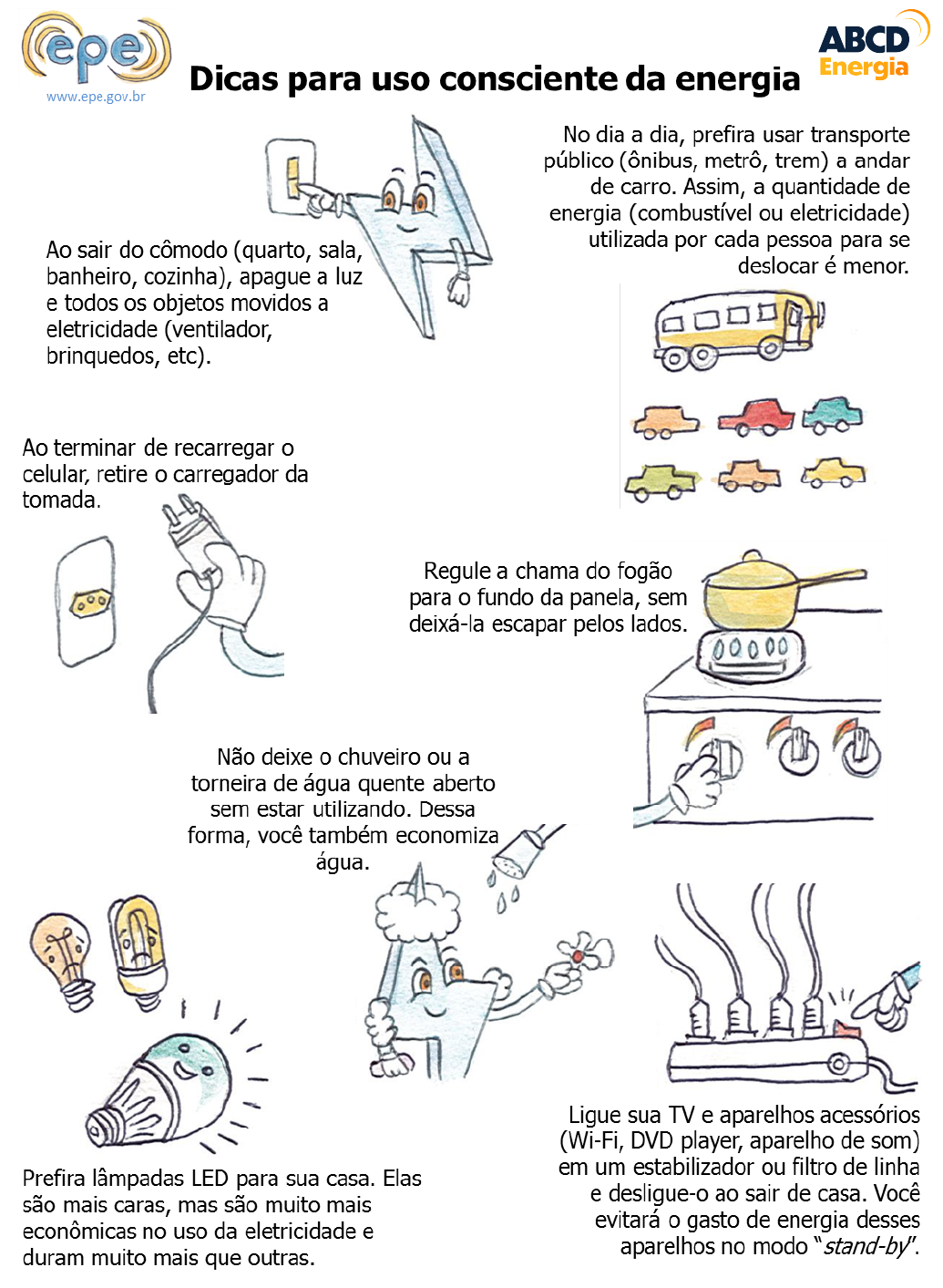infográfico uso consciente da energia - como não desperdiçar energia